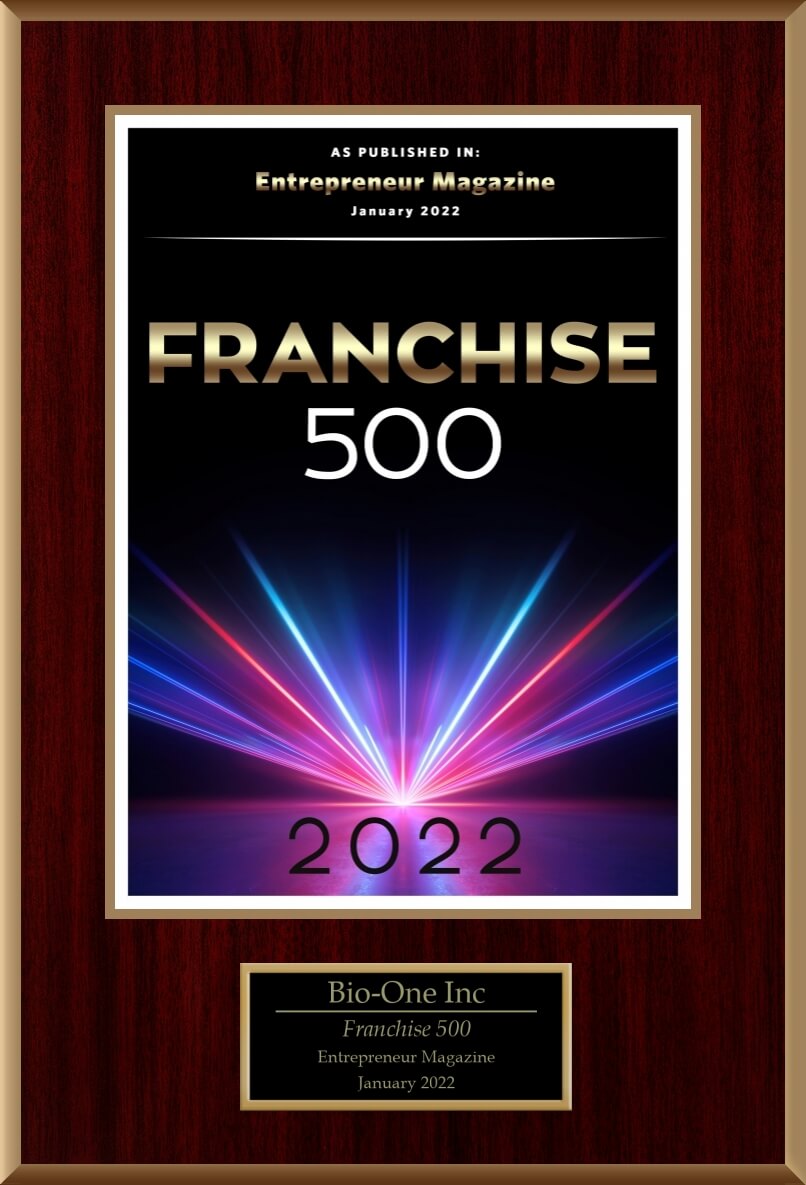 Bio One decontamination and biohazard cleaning company award 2022